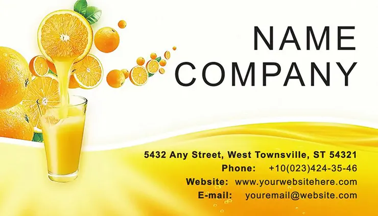 Fresh Juices Business Cards template
