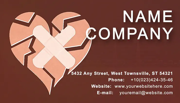 Cracked Heart Business Card Template