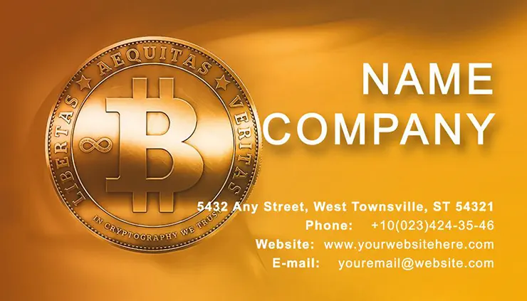 Coin Bitcoin Business Card Template | Download