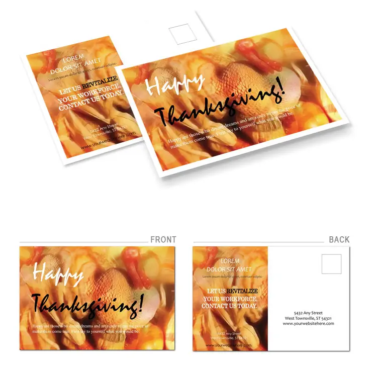 Turkey for Thanksgiving Postcards template