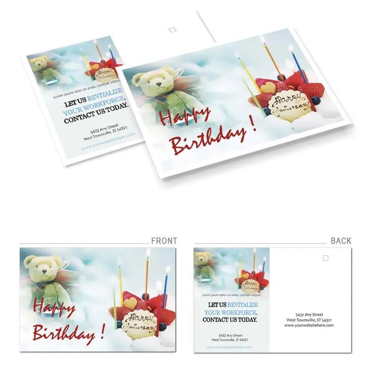 Cake and Gift Postcards template