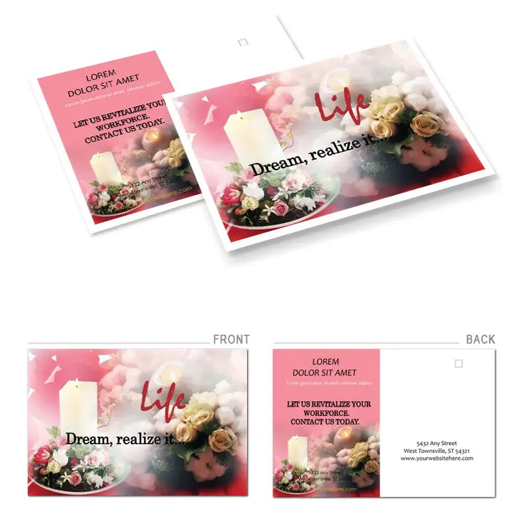 Christmas candles Postcards template