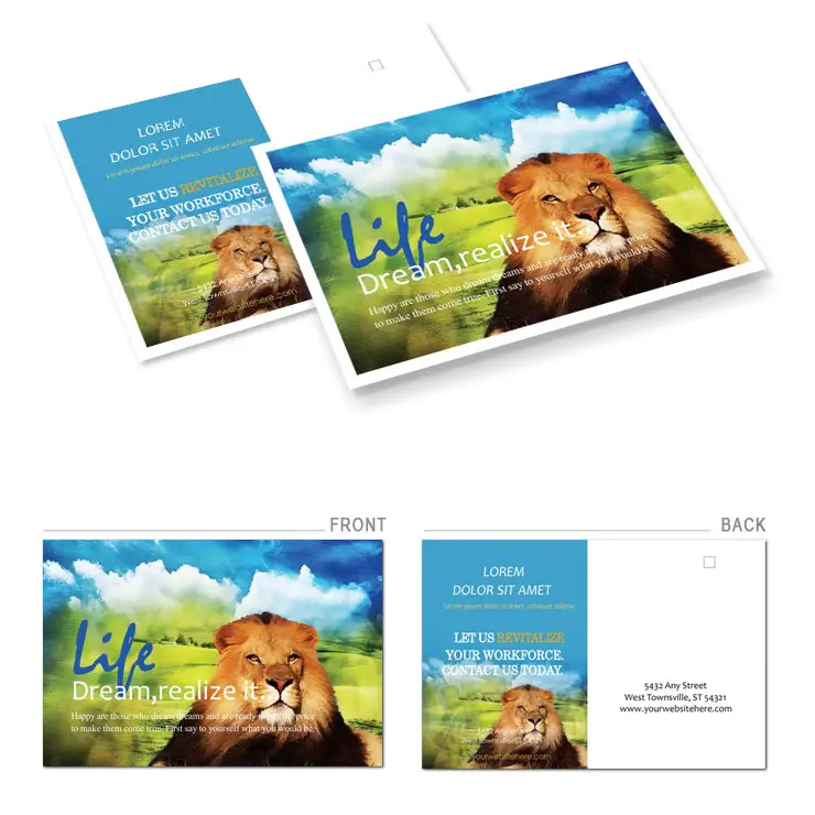 Lion park Postcards template