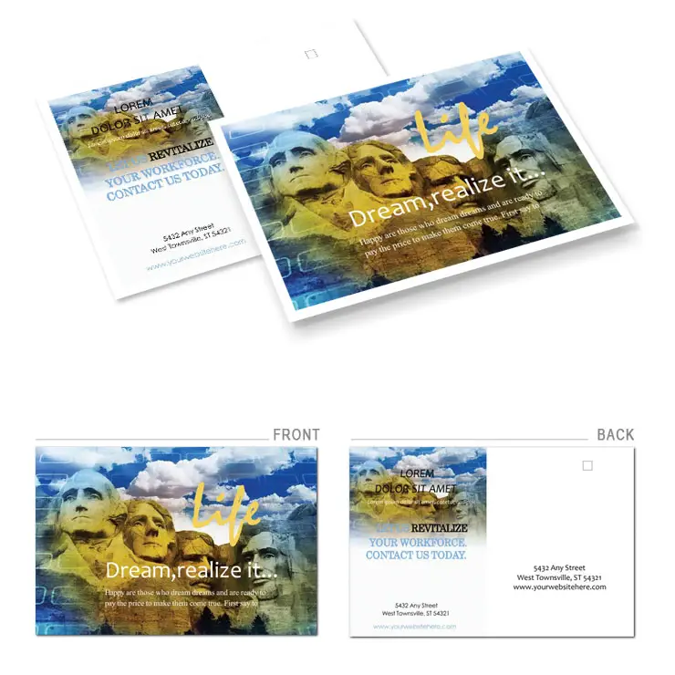 United States Presidential Memorial Postcards template