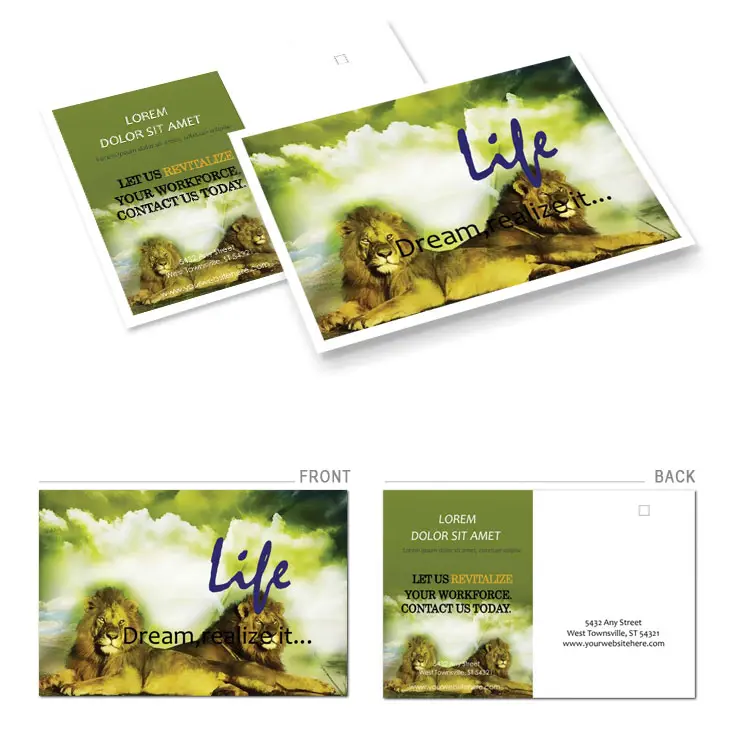 Lions Postcard Template | Download and Print | High-Quality Design