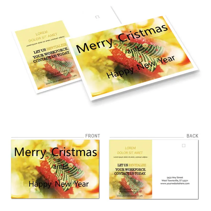 Christmas Ornaments Postcards template