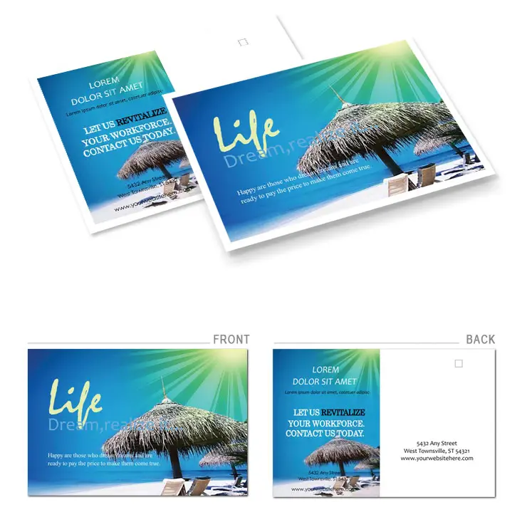 Exotic Resort Postcard Template - Download and Print | Stunning Designs