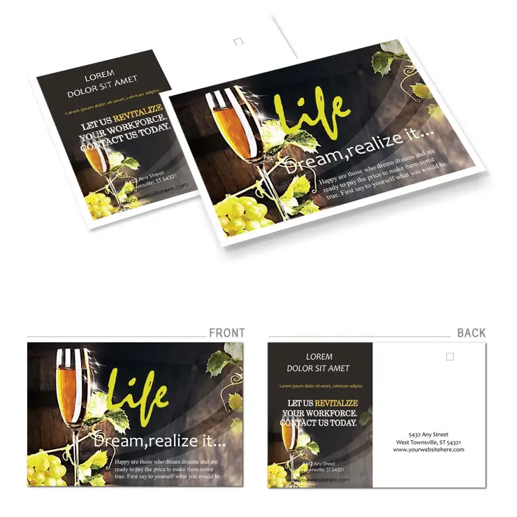Wine Company Postcard Template for Download