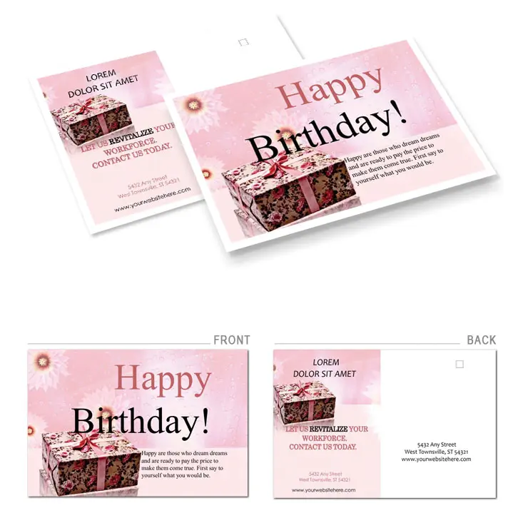 Birthday Postcard Design Template