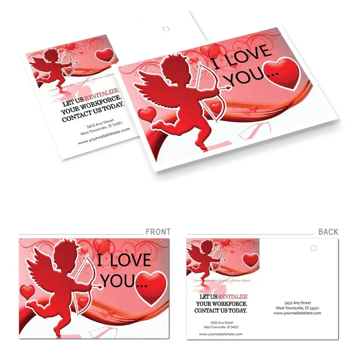 Valentines Days Postcard Template Design