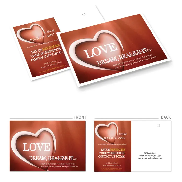 Congratulations Heart of Love Postcards - Download Beautiful Templates