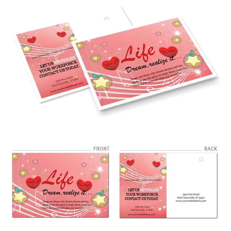 Cool Plays Love Postcards template