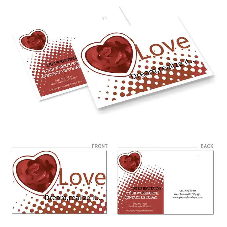 Rose Heart Postcards template