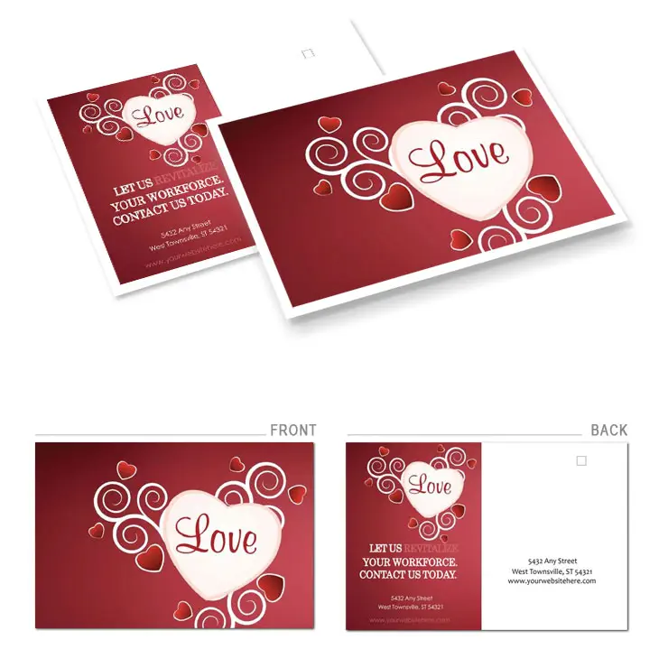Heart of Love Postcards template