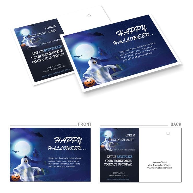 Flying Ghost Postcards template