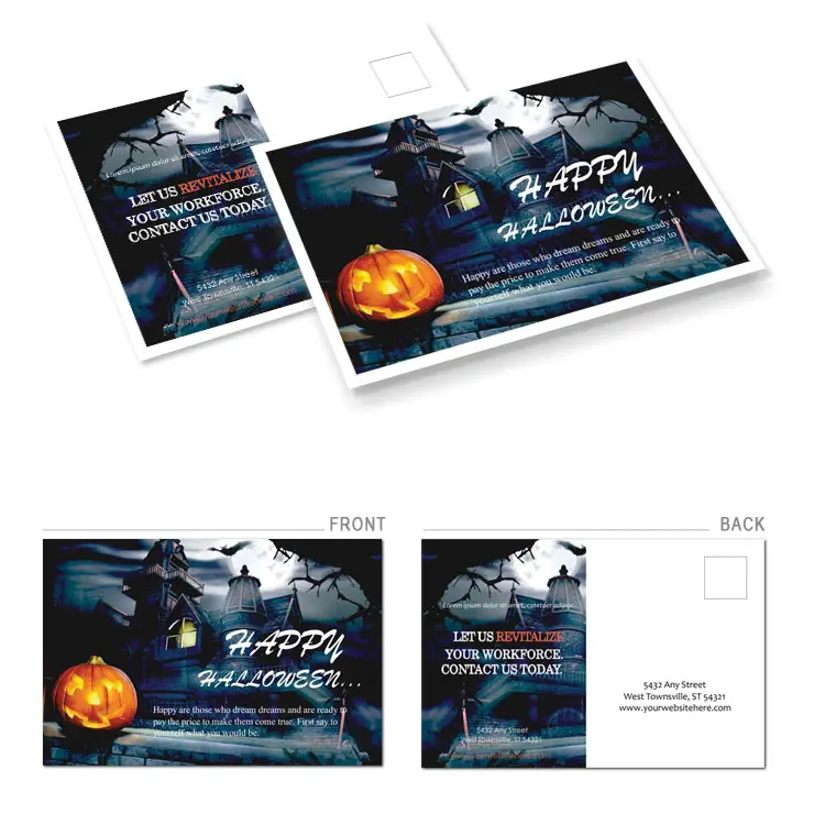 House for Halloween Postcards template