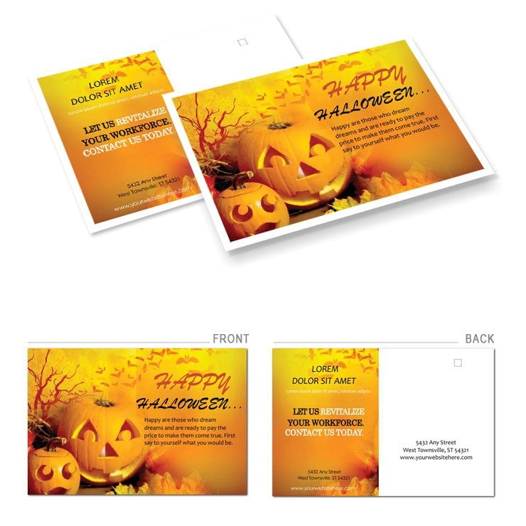 Symbols of Halloween Postcards template