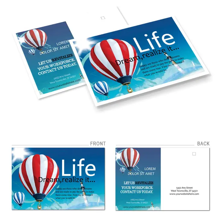 Professional Aerostat Postcards Template | Download and Print | Creative Designs