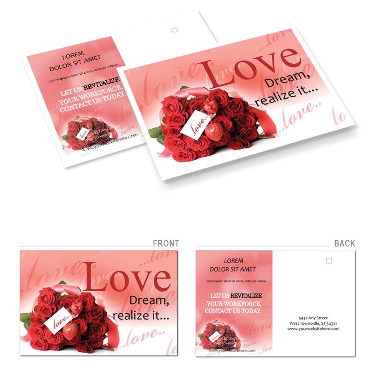 Roses of Love Postcards template