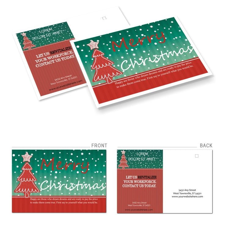 Christmas Tree for Holidays Postcards template