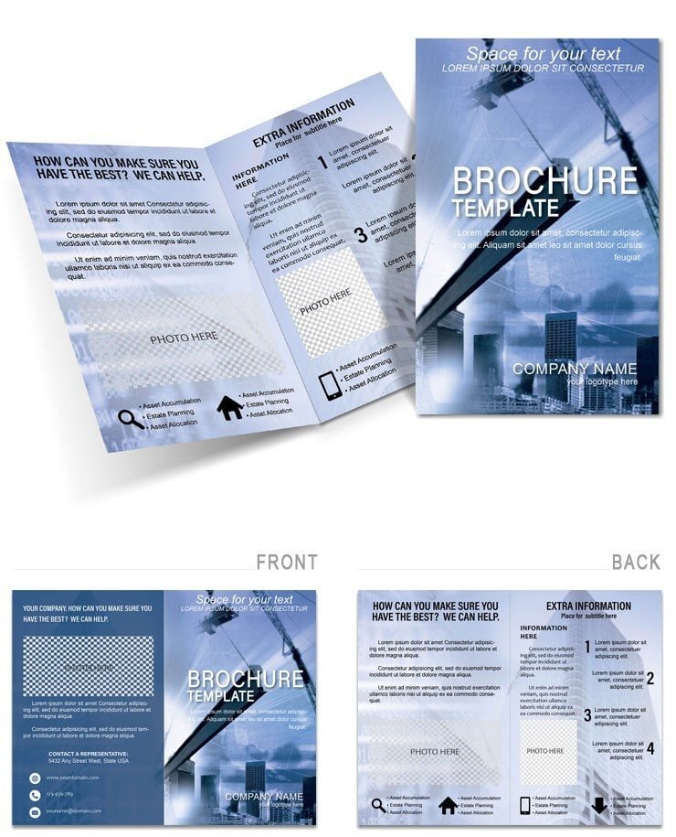 Construction of buildings Brochure template