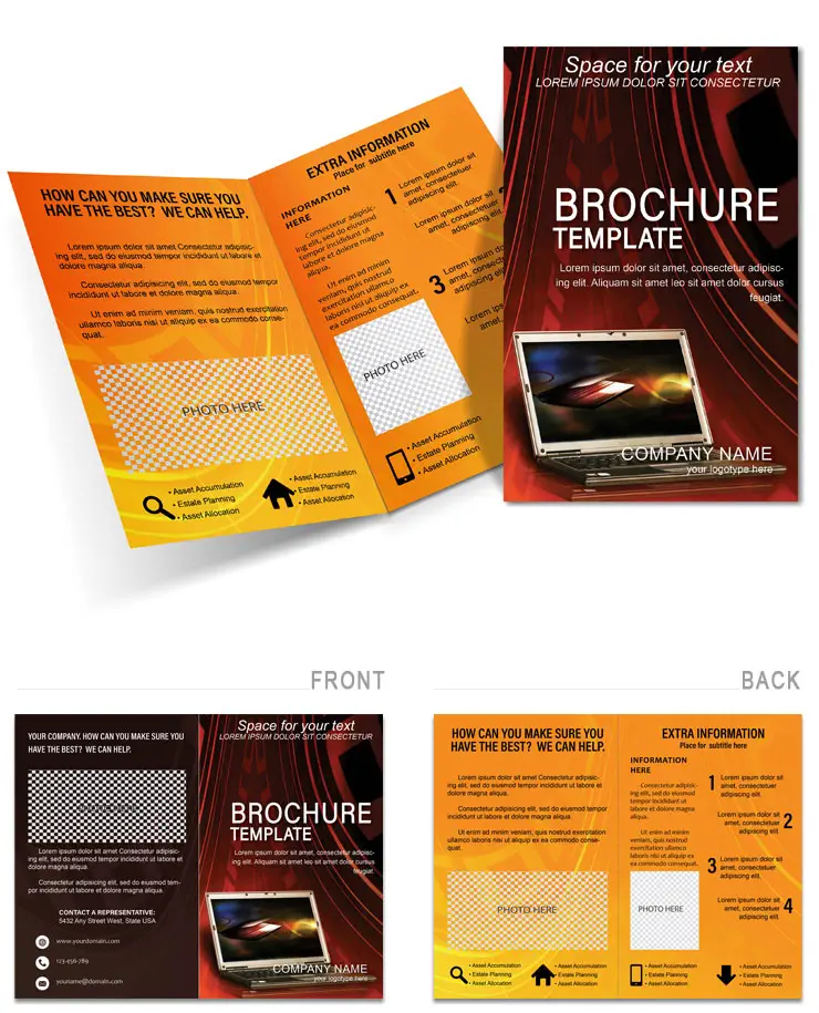 Laptop on the waves Brochure Templates