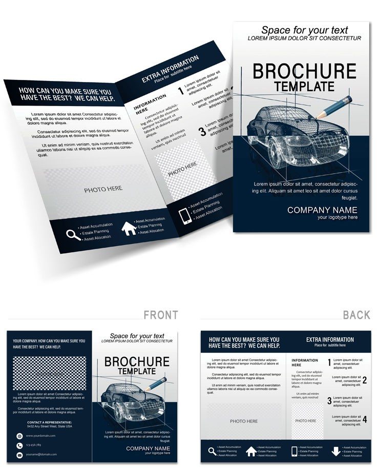 Car 3D Modeling Brochure template