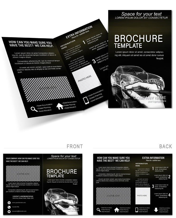 Car 3D Drawing and Sketching Brochure template