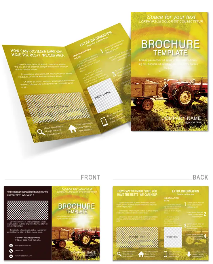 Agriculture : Field and Tractors Brochure templates