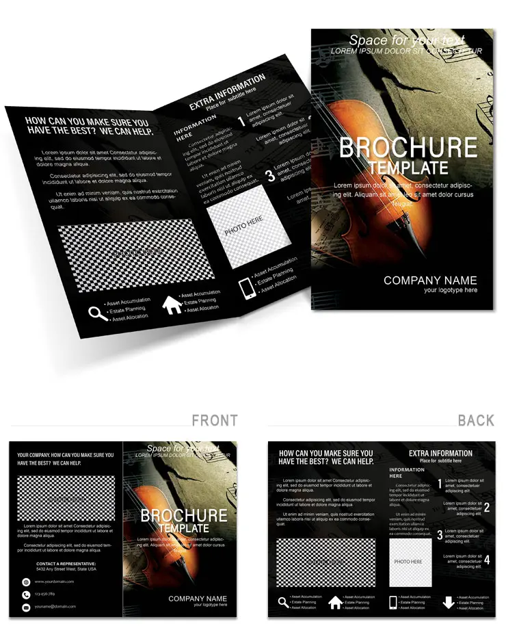 Violin with Notes Brochure template