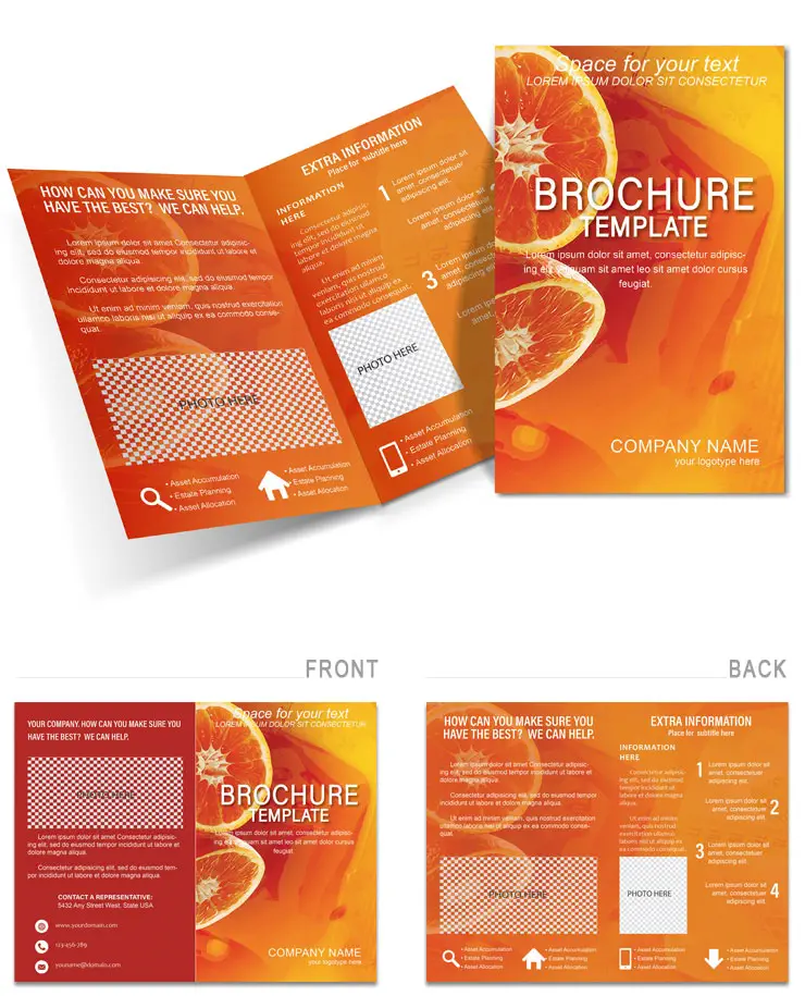 Fitness and Orange Brochure template