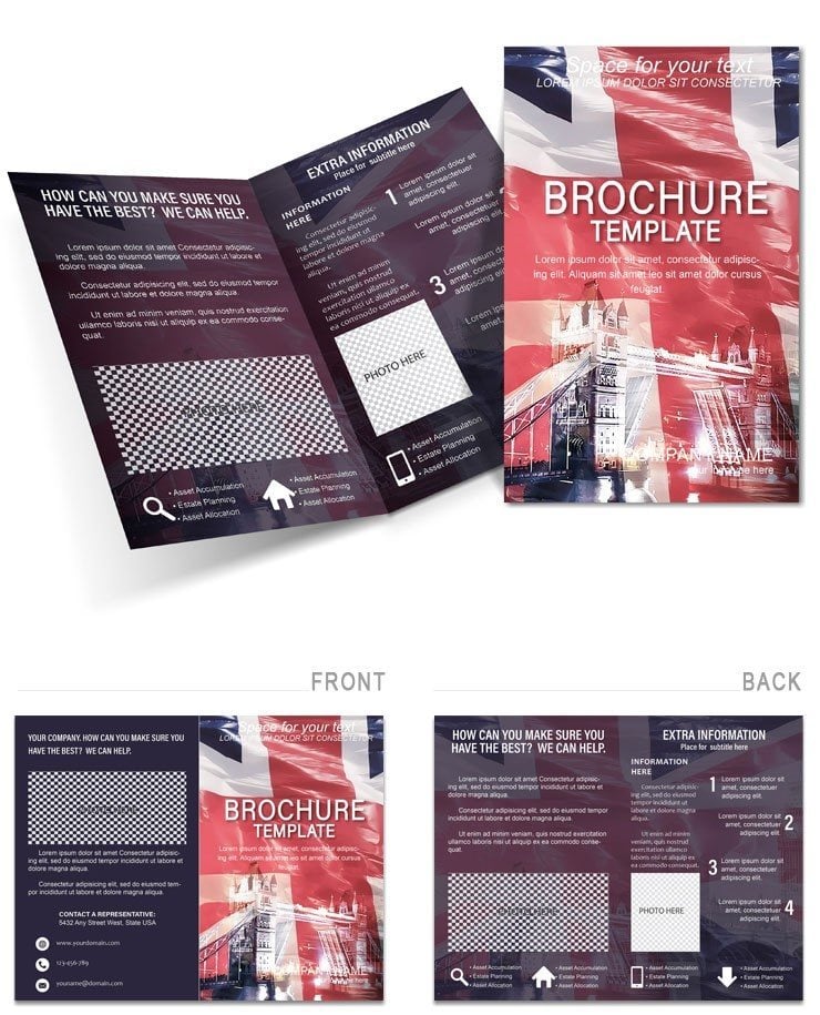 Flag and United Kingdom Attraction Brochure templates