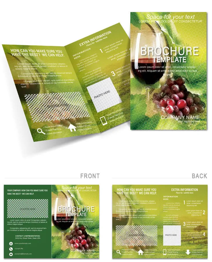 Glass of Wine and Winemaking Brochure templates