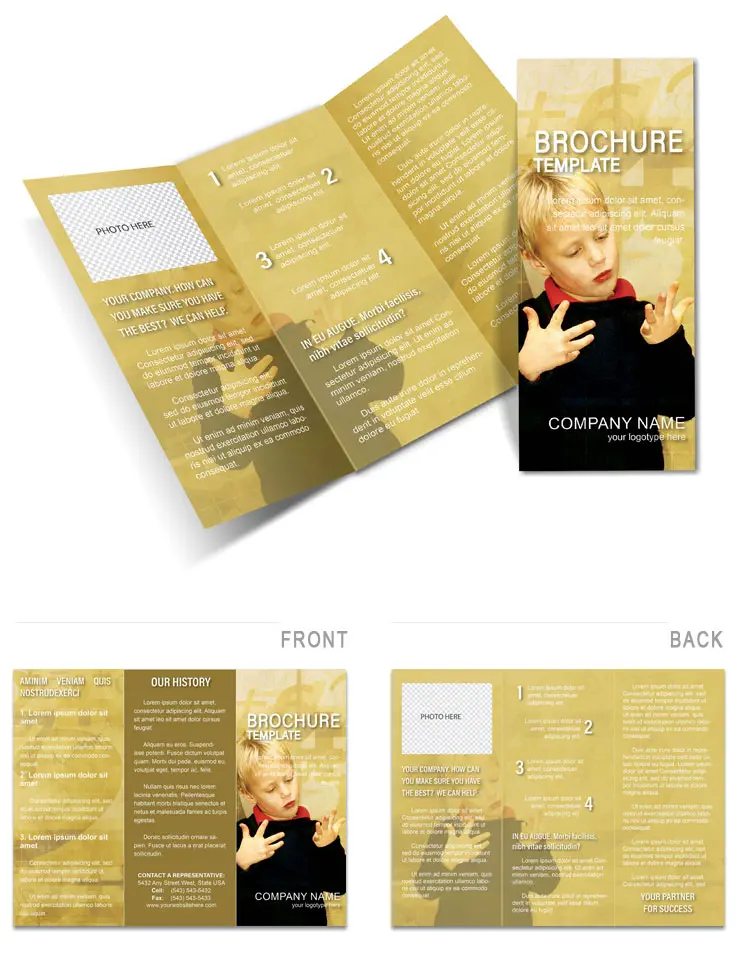 Child Learning to Count Brochure Template