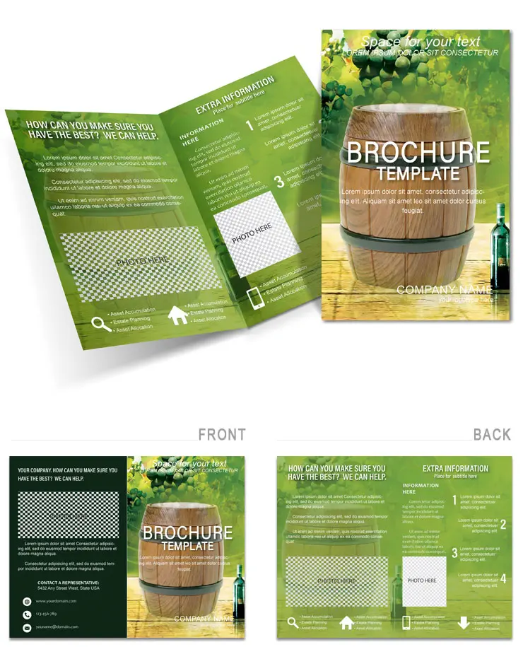 Wine Production Brochure Design Template - Winery, Wine Bar