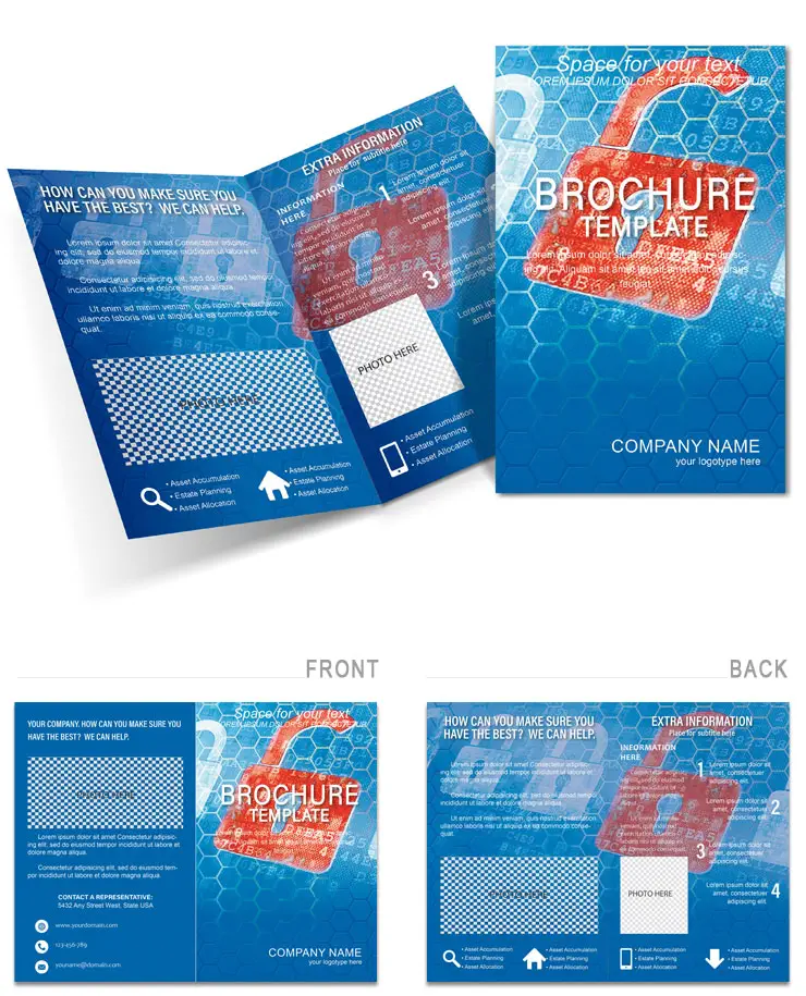 Secure Lock Protection Brochure Template - Half Fold Design