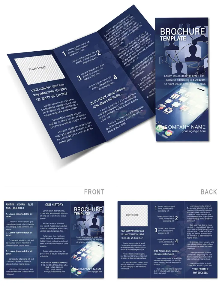 Online Social Network Brochure Template, Design