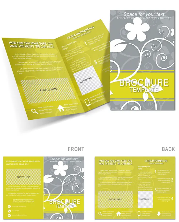 Gray Background flower Vector Brochure