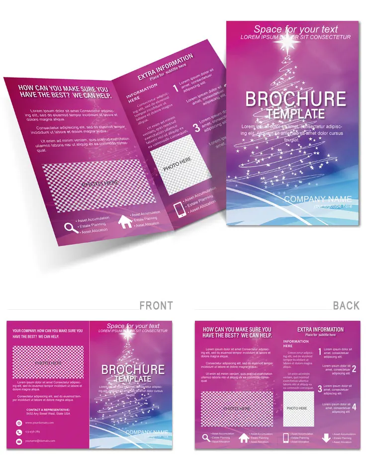 Neon Christmas Tree Brochure Templates