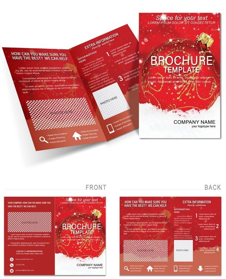 Red Toy on Christmas tree Brochure Templates