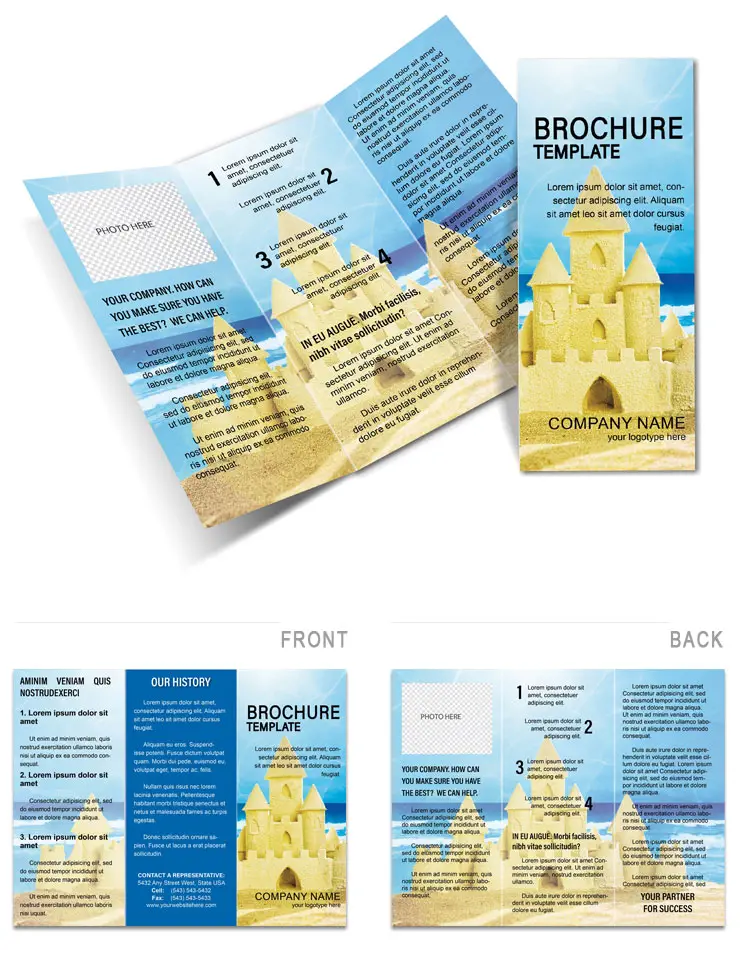 Travel Sand Castle Brochure Template - Download, Design, and Print