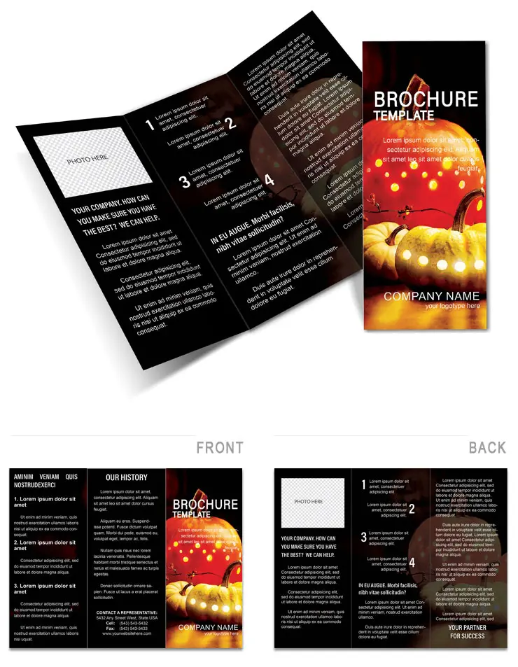 Halloween Pumpkin Brochure Template - Download, Print, Design