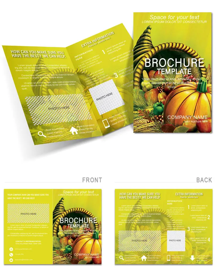 Feast Day of Thanksgiving Brochure Template - Half Fold Design