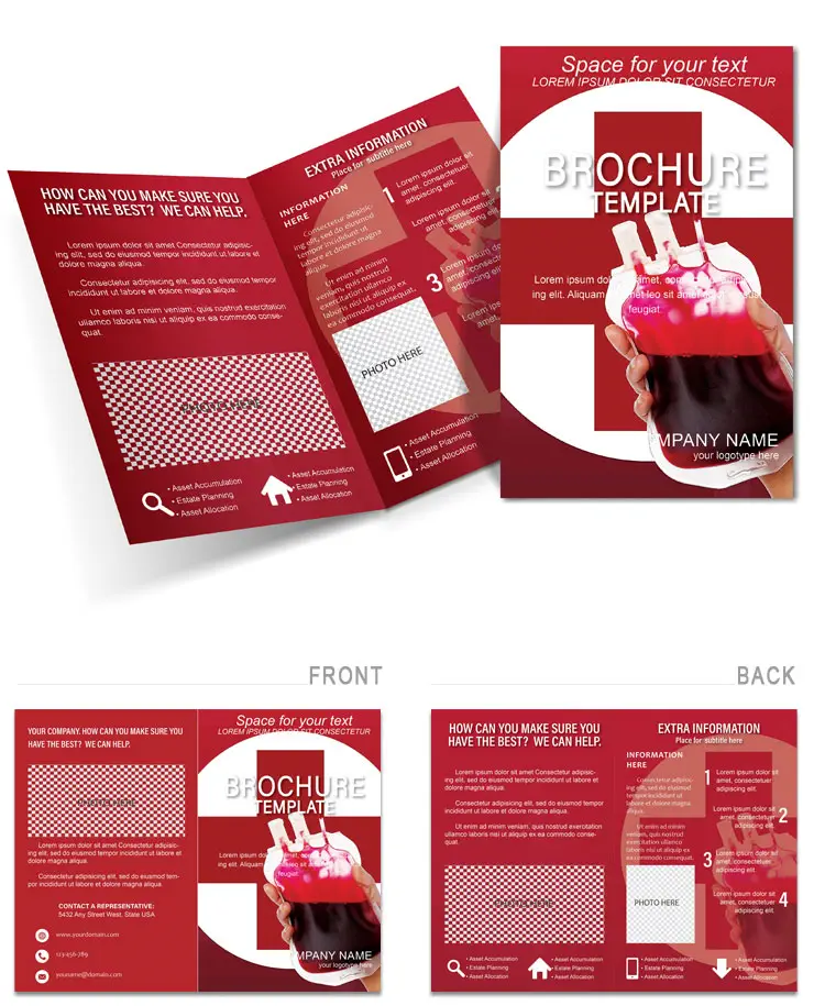 Medicine : Red Cross Blood Transfusion Brochure templates