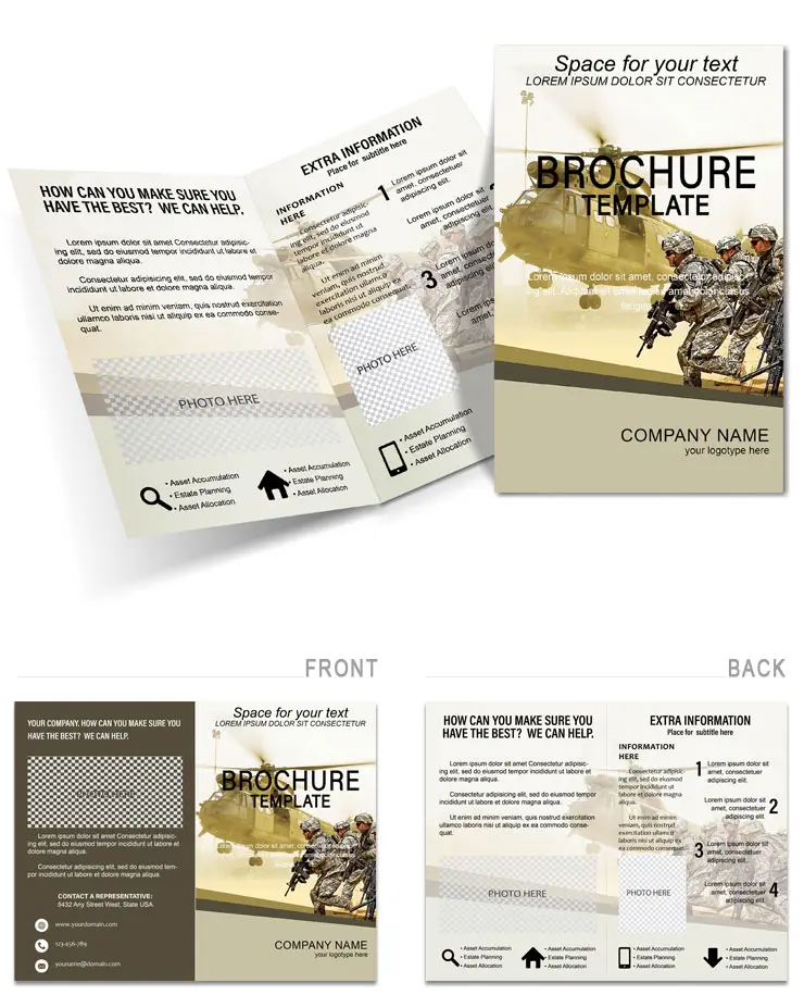 Brochure Template about Helicopters and Military Personnel