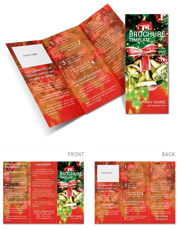 Festive Christmas Bells Decoration: Downloadable Brochure Template