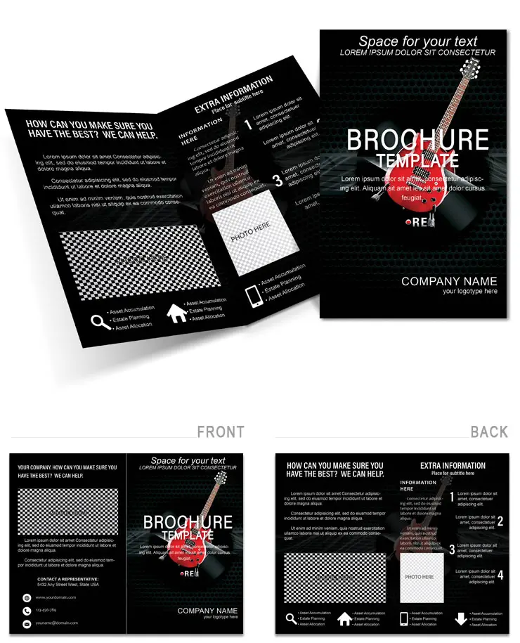 Recording Guitar Brochure templates