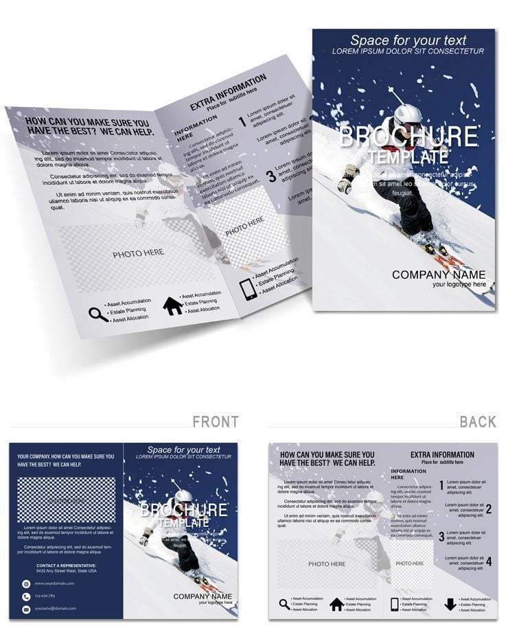 Skier Ski Resort Brochure templates