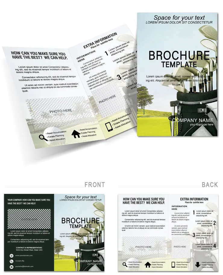 Golf Resort Brochure Template | Half-Fold Design for Print