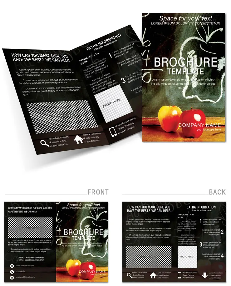 Premium School Board Apple Brochure Template - Download and Print